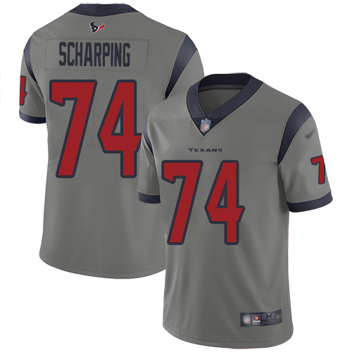 Houston Texans Limited Gray Men Max Scharping Jersey NFL Football #74 Inverted Legend->youth nfl jersey->Youth Jersey